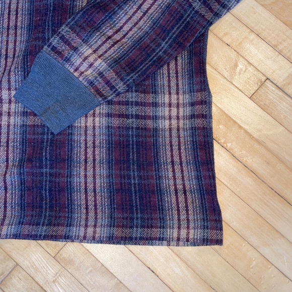 POLO COUNTRY Ralph Lauren Vintage Burgundy Plaid Henley Top Shirt Long Sleeve - Picture 3 of 8